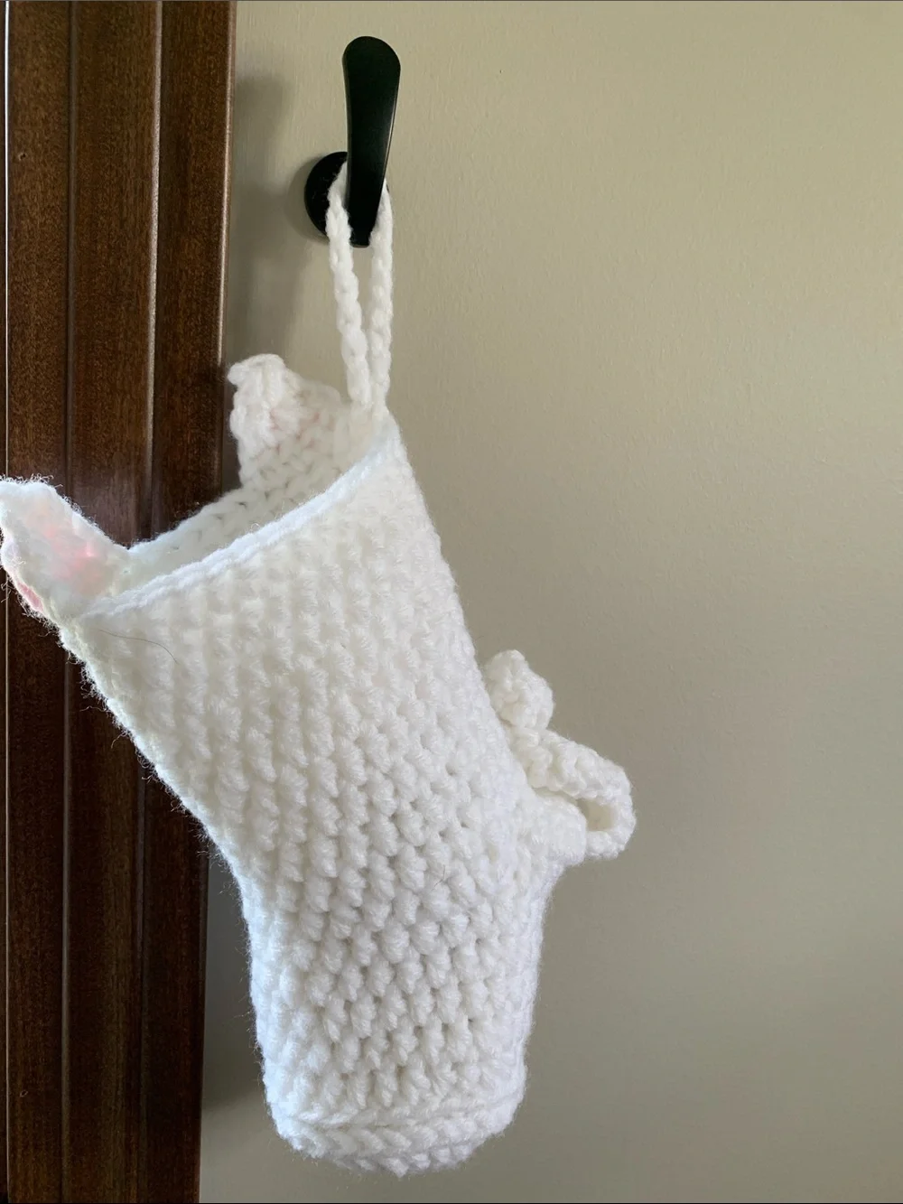 Handmade White Cat Stocking